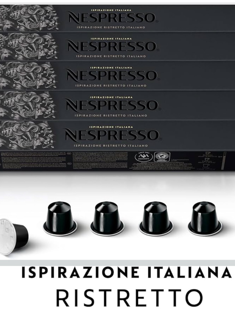 Nespresso Ristretto Coffee Capsules - Black